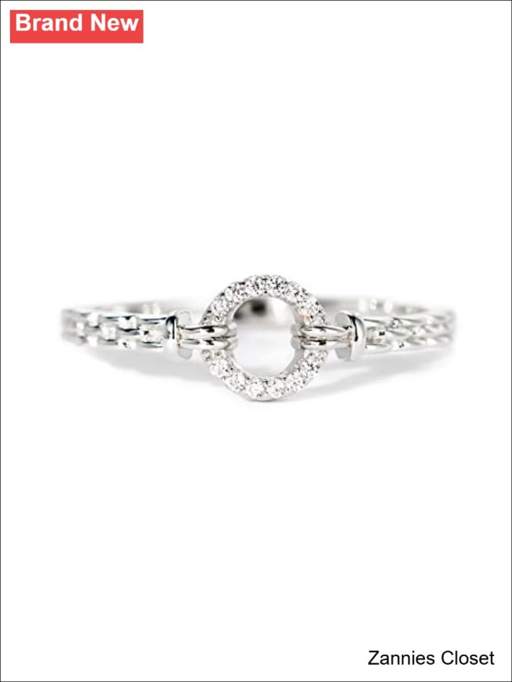 💍 STORYJEWELLERY 925 Sterling Silver Plated with White Gold Halo Statement Ring